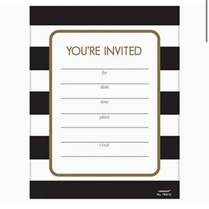 Black and white party invitations 50 pack